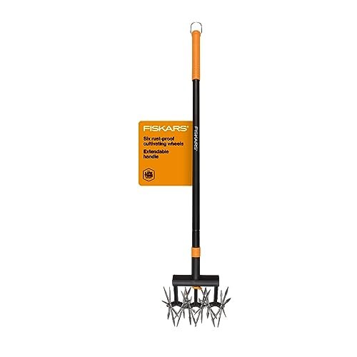 Fiskars Tiller Cultivator for Garden and Lawn, Extendable (40