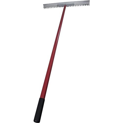MARSHALLTOWN Magnesium Asphalt Lutes, Lute Rakes w/ T-Connector, Blunt Blade, Aluminum Handle, 32 Inch Blade Size, 72 Inch Handle Length, Made In The USA, RED700026C