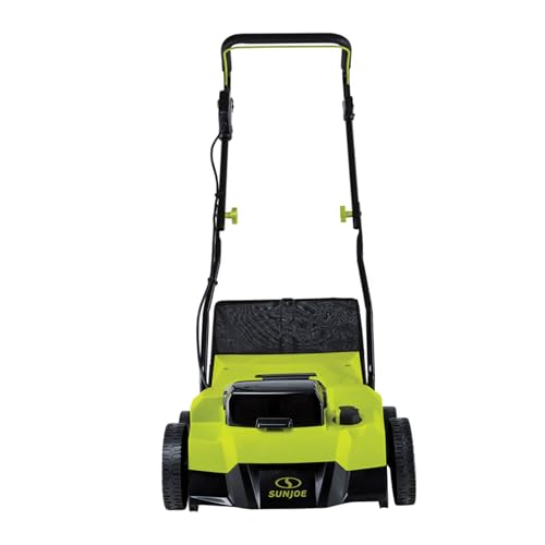 Sun Joe 24V-X2-DTS15 Scarifier and Dethatcher Kit, 5-Depth Positions, 15-inch, Brushless Motor, w/ 2 x 24-V 4.0-Ah Batteries and Dual Port Charger