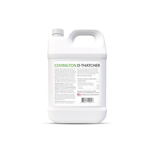Covington PRO-LINE D-Thatcher Liquid Dethatcher (1 Gal) – Lawn Thatch Remover & Soil Softener, Grass Clipping Breakdown for Healthy Lawns & Gardens – Dethatcher and Aerator, Safe for Kids & Pets