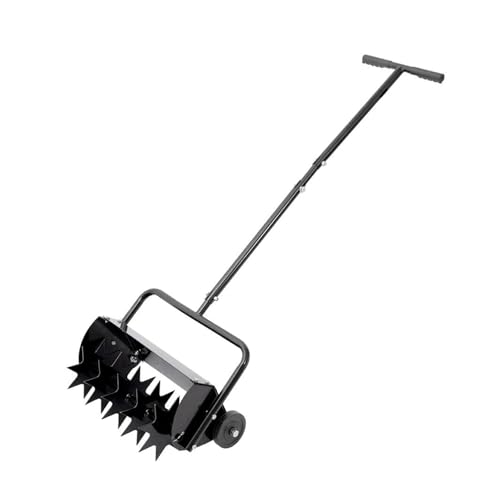 TIANYCOD Heavy Duty Lawn Aerator with Height Adjustment, Rolling Soil Aeration Tool, Manual Garden Tool for Lawn and Yard Grass Care
