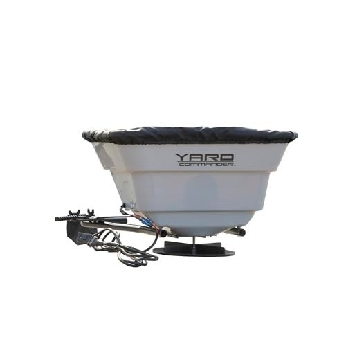 Yard Commander - 80 LB ATV/UTV Broadcast Spreader - 12-Volt Heavy Duty Motor - Salt, Seed, Fertilizer & More - Adjustable Drop Rate - Included Hopper Cover - Mounts to Front or Rear Utility Rack