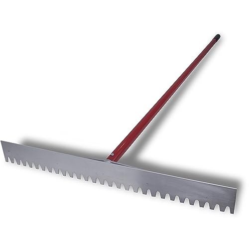 MARSHALLTOWN Magnesium Asphalt Lutes, Lute Rakes w/ T-Connector, Blunt Blade, Aluminum Handle, 32 Inch Blade Size, 72 Inch Handle Length, Made In The USA, RED700026C