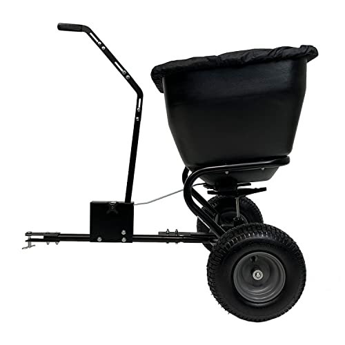 Brinly BS361BH-A Deluxe Tow Behind Broadcast Spreader with Extended Easy-Reach Handle and Weatherproof Cover, 175 lb.