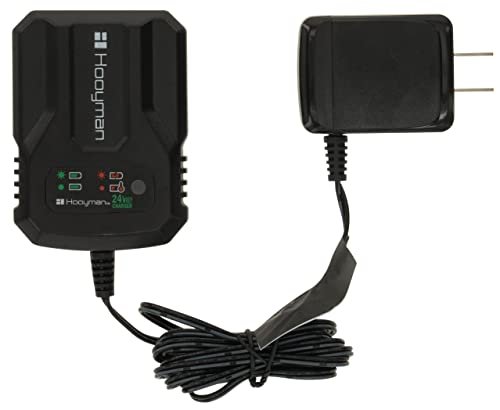 Hooyman 24V Battery Charger for 24-Volt Lithium-Ion Spreader with Charge Status Light Indicator, Rapid Charging, and Easy Disconnect for Lawn, Garden, Food-Plot, Land Management, Yard, and Outdoors
