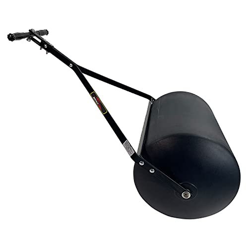 Brinly PRC-241BH-A 270 lb. Combination Push/Tow Poly Lawn Roller with Easy-Turn Tethered Plug, 18 by 24