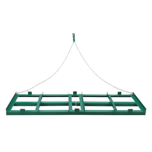CuisinAid 48”Lawn Leveling Rake & Driveway Drag Harrow - Heavy-Duty Tow-Behind Tool with 4FT Reinforced Chain - for ATV, UTV, Tractor, Mower - Gravel, Soil, Yard & Landscape Grading