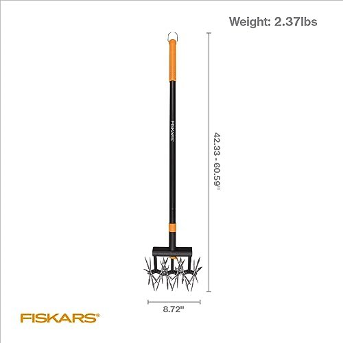 Fiskars Tiller Cultivator for Garden and Lawn, Extendable (40