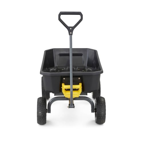 Gorilla Carts Heavy-Duty Dump Cart, Patented Quick-Release Dumping, Steel Frame, 600 lb Capacity, No-Flat 10-Inch Tires, Utility Wagon for Garden, Yard, Beach