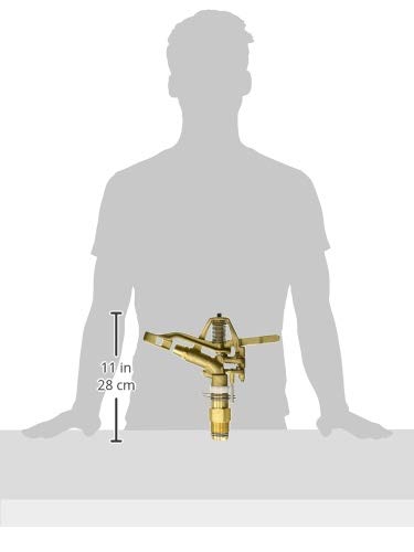 Underhill Impact Sprinkler Head, Heavy Metal, 1 1/4-Inch MPT Part Circle, Brass, 78-Foot, 1-Inch Drive Nozzle, 1/8-Inch Close-in Nozzle, SI125P