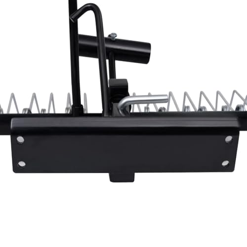 VRAXO Scarifier Black Galvanized Steel 42.9 in Length Durable,Lawn Aerators & Dethatchers-154454