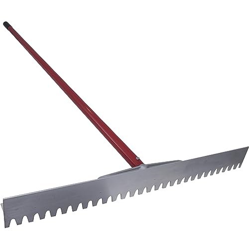 MARSHALLTOWN Magnesium Asphalt Lutes, Lute Rakes w/ T-Connector, Blunt Blade, Aluminum Handle, 32 Inch Blade Size, 72 Inch Handle Length, Made In The USA, RED700026C