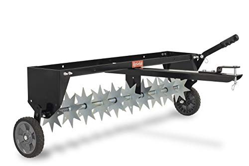 Agri-Fab 45-0544 40 inch Tow Behind Spike Aerator for Aerating Lawns; 10 Galvanized Steel Spike Disks, Universal Hitch, Black