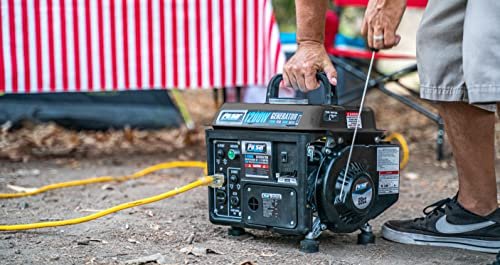 Pulsar G1200SG 1,200W Carrying Handle Gas-Powered Portable Generator, 1200w, Black/Gray