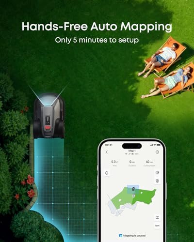 eufy Robot Lawn Mower E18, No Wire, No RTK, No Signal Issue, Hands-Free Auto Mapping, Precise Obstacle Avoiding, Reliable Lawn Maintenance, Worry-Free Experience