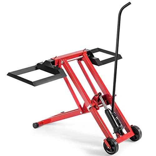 Goplus Lawn Mower Lift, 500LBS Zero Turn Mower Lift with Hydraulic Jack, Mower Lift Jack for Riding Tractors