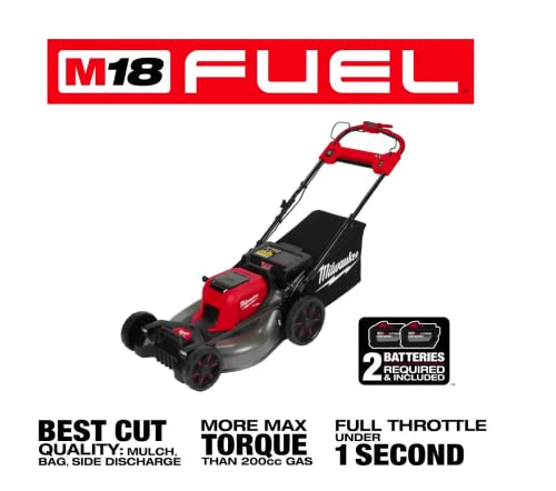 M18 Fuel Brushless Cordless 21 in. Walk Behind Dual Battery Self-Propelled Mower w/(2) 12.0Ah Battery and Rapid Charger