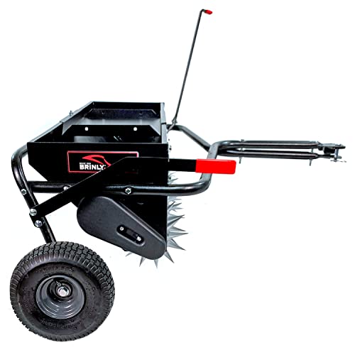 Brinly AS2-40BH-P Tow Behind Combination Aerator Spreader with Weight Tray, 40-Inch, Flat Black