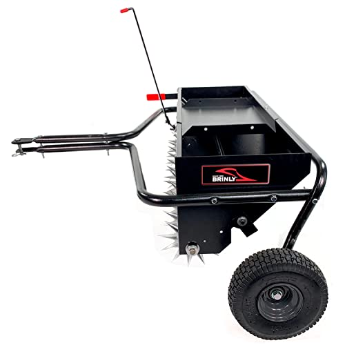 Brinly AS2-40BH-P Tow Behind Combination Aerator Spreader with Weight Tray, 40-Inch, Flat Black