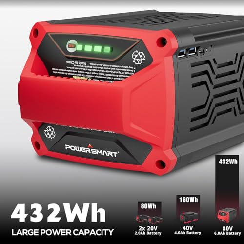 PowerSmart 80V Electric Lawn Mower, 26-Inch Cordless Self Propelled Brushless Motor, 6.0Ah Battery and Charger PS76826SRB