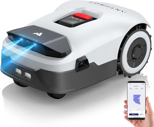 Robot Lawn Mower NO Wire - 0.9 Acre, Full Band RTK+4-Eye Vision Robotic Lawnmower, Automatic Mapping, 30 Multi-Zone Management, 3D Obstacle Avoidance, Anti-Theft, APP Control, ANTHBOT Genie3000