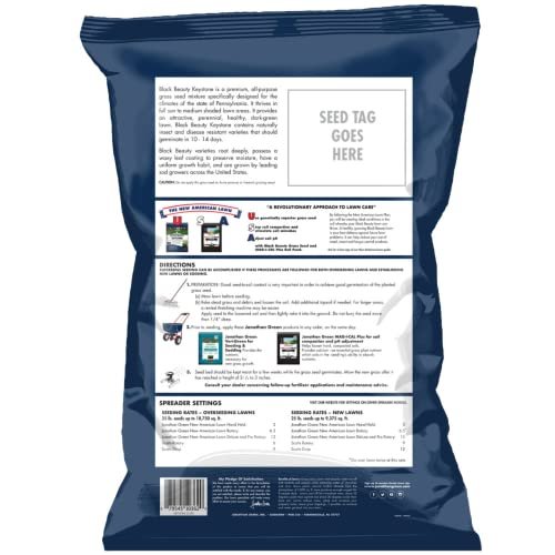 Jonathan Green (10362) Black Beauty Keystone PA Grass Seed (Made for Pennsylvania) - Cool Season Lawn Seed (25 lb)