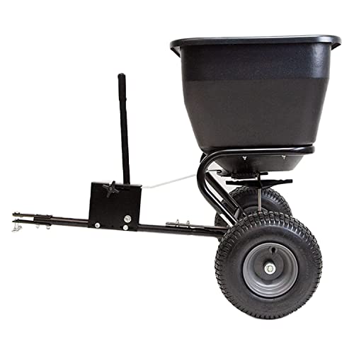 Brinly BS36BH-A Tow Behind Broadcast Spreader with Universal Hitch, 175 lb., Matte Black