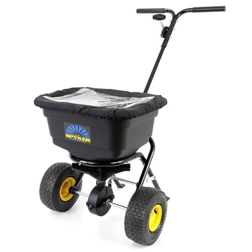 Spyker Lawn and Handheld Spreader Kit: Pro-Series 50 Pound Broadcast Spreader with 5 Pound Handheld Spreader Kit