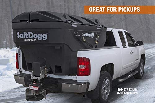 Buyers Products SaltDogg SHPE2000 Commercial Salt & Sand Spreader w/ Electric Drive Hopper, Made In The USA, 2.0 Cu Yds Capacity, Stainless Steel Auger, Medium/Heavy Commercial Salt Spreader