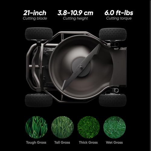Mowrator Remote Control Lawn Mower S1 2WD 56V18Ah, Robot Lawn Mower Multi-Functions with 1.8-4.6 Inch Cutting Height 21 Inch Real Blade, Robotic Lawn Mower for 45% Slope(24°) with Mowing 1.12 Acres