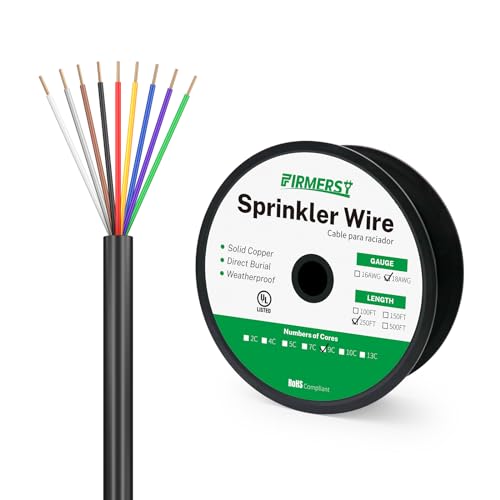 Firmerst 18/9 Solid Sprinkler Wire for up to 8 Valves System 250 Feet