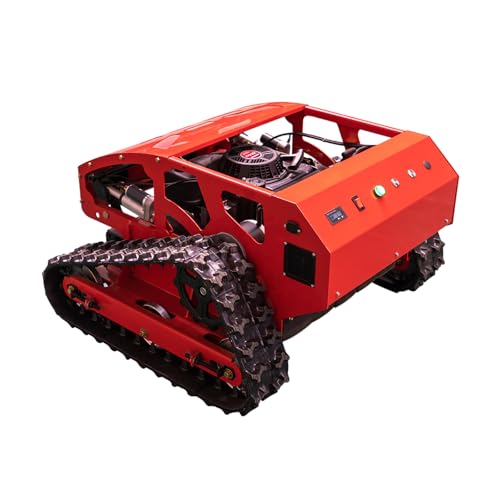Lawn Mower, Remote Control Lawn Mower, Small Crawler Oil-Electric Hybrid Four-Wheel Drive Lawn Mowing and Weed Whacker, All Terrain Grass Cutter Yard Mower, 45Â° Climbing (SKD-224-55)