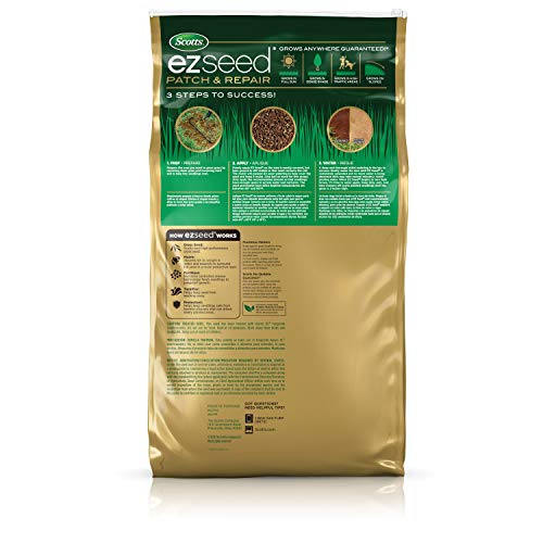 Scotts EZ Seed Patch & Repair for Sun and Shade Combination Mulch, Sun and Shade Grass Seed and Fertilizer for Bare Spots and Repair, Grows Anywhere, 10 lbs.