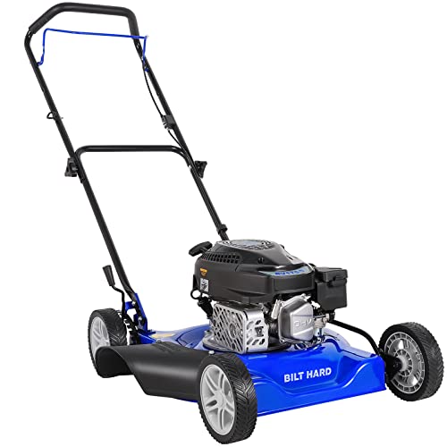 BILT HARD Gas Lawn Mower 20 inch, 170cc 4-Stroke Push Mowers, 8 Adjustable Cutting Heights Lawnmower Gas Powered, Grass Mower Garden Tool