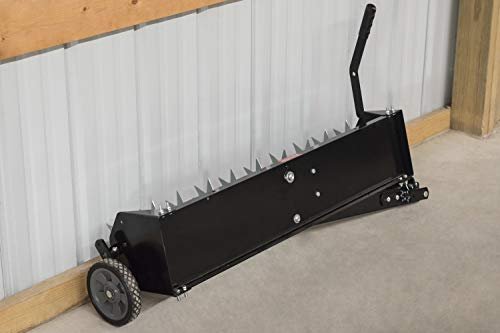 Agri-Fab 45-0544 40 inch Tow Behind Spike Aerator for Aerating Lawns; 10 Galvanized Steel Spike Disks, Universal Hitch, Black