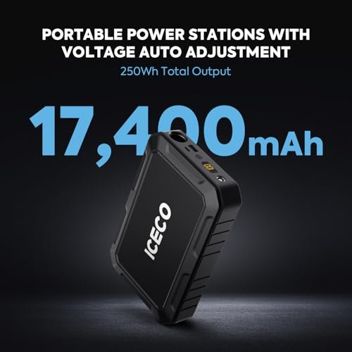 ICECO 250Wh Portable Power Station, Magnetic Power Bank, Outdoor Generator 12V Refrigerator, Mobile Lithium Battery Pack, for Home Backup Outdoor Emergency RV Van Hunting