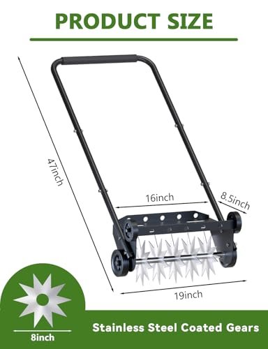 bomis Lawn Aerator, Push Spike Aerator, 18