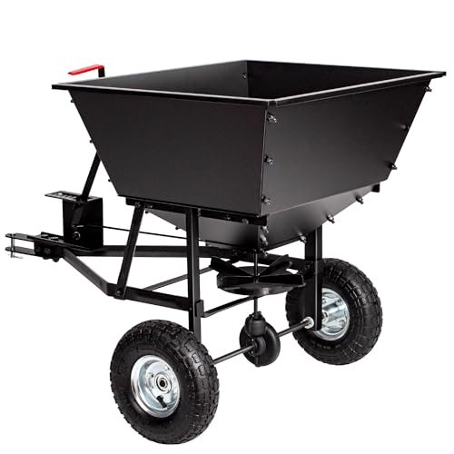 Suchtale Tow-Behind Broadcast Spreader, 90 lbs Capacity, Heavy Duty Fertilizer and Seed Spreader with Adjustable Flow Control Lever,10