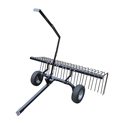 Yard Tuff Tow Behind Lawn Sweeper 60-inch Rake for ATV or Tractor with 12