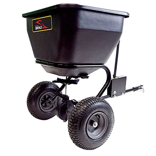 Brinly BS36BH-A Tow Behind Broadcast Spreader with Universal Hitch, 175 lb., Matte Black