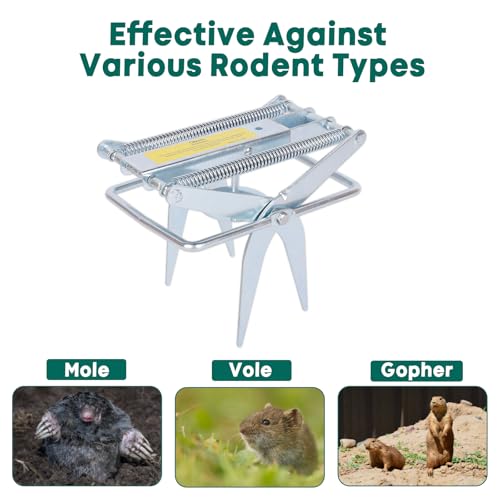 Garsum Mole Traps That Kill, EasySet Vole Gopher Trap for Lawns, Reusable Quick and Clean Kill,1 Eliminator Scissor Trap