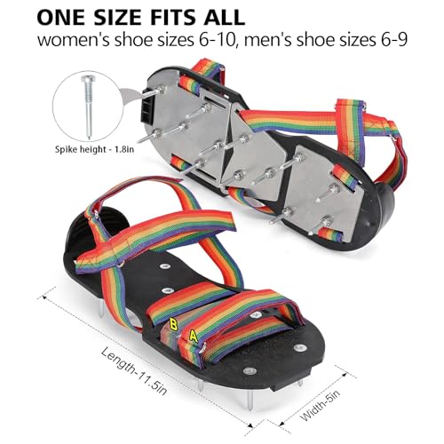 DenForste Lawn Aerator Shoes for Grass - Pre-Assembled Grass Aerator Shoes for Lawn - Soil Yard Aerator Tool for Aerating Patio Garden, Colorful