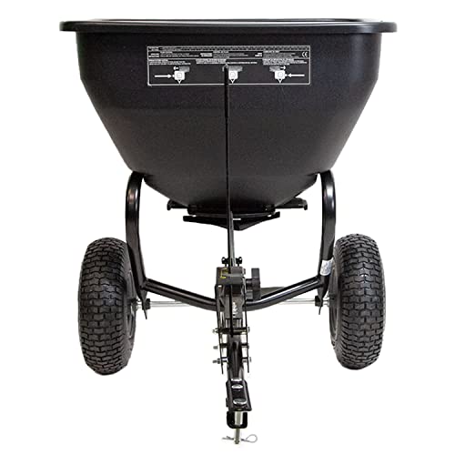 Brinly BS36BH-A Tow Behind Broadcast Spreader with Universal Hitch, 175 lb., Matte Black