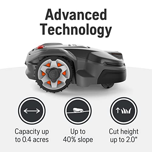 Husqvarna 970471745 Automower 415X Robotic Lawn Mower with GPS Assisted Navigation, Automatic Lawn Mower with Self Installation for Small to Medium Yards (0.4 Acre)