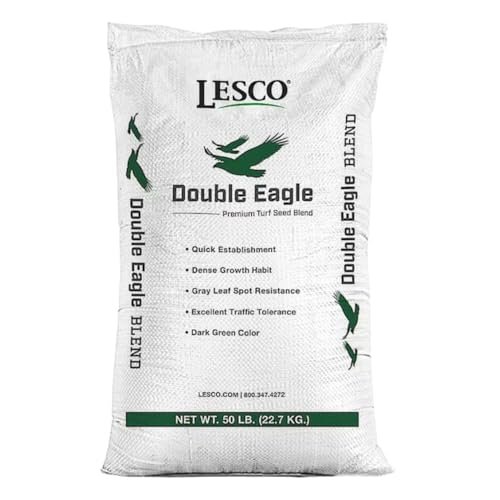 Lesco Double Eagle Rye Grass Seed - 10 lbs. Can be Used for Overseeding Bermuda Grass. 100% Turf-Type Perennial ryegrass-3 Varieties (10 lbs)