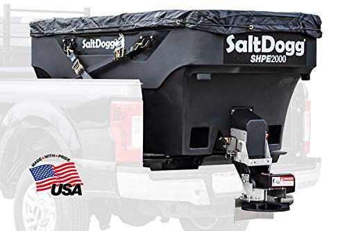 Buyers Products SaltDogg SHPE2000 Commercial Salt & Sand Spreader w/ Electric Drive Hopper, Made In The USA, 2.0 Cu Yds Capacity, Stainless Steel Auger, Medium/Heavy Commercial Salt Spreader