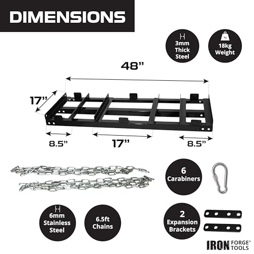 Iron Forge Tools Drag Harrow - Driveway Pull Behind Grader - Lawn Tractor Attachments for Tractor, ATV, UTV, Mower, ATV - 4 Feet Heavy Gauge Welded Steel - Powder Coated - Black