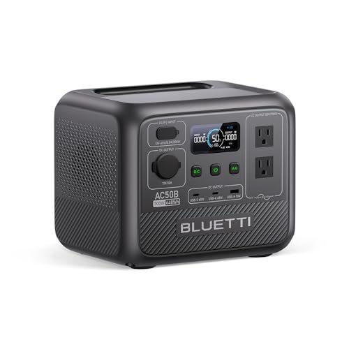BLUETTI Solar Generator AC50B, 448Wh LiFePO4 Battery Backup w/ 2 700W AC Outlets (Power Lifting 1,000W), 0-80% in 45 Min., for Camping, Road Trip, Outage (Solar Panel Optional)