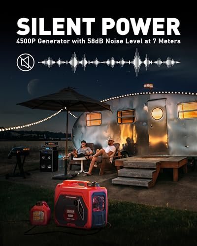 ERAYAK 4500W Portable Inverter Generator for Home Use, Super Quiet Small Generator for Camping Outdoor Emergency Power Backup, Gas Powered Engine, ECO Mode, EPA Compliant