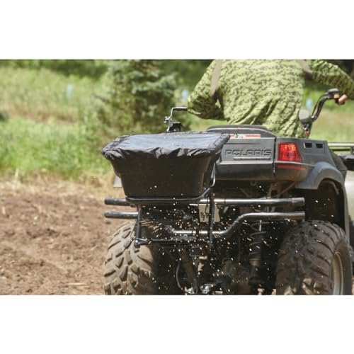 Guide Gear UTV/ATV Receiver Mount Broadcast Spreader Seeder, 80 Pound Capacity, Lawn and Garden Seed Spreaders, 12-Volt, with Rain Cover